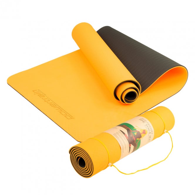 Powertrain Eco-Friendly TPE Pilates Exercise Yoga Mat 8mm - Orange