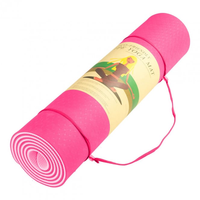 Powertrain Eco-Friendly TPE Pilates Exercise Yoga Mat 8mm - Pink Image 5