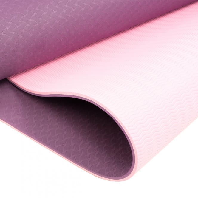 Powertrain Eco-Friendly TPE Pilates Exercise Yoga Mat 8mm - Dark Purple Image 4