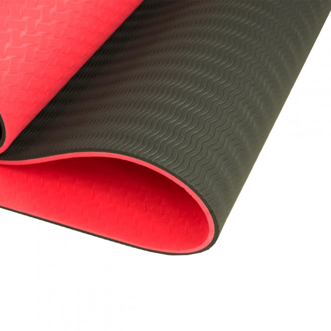 Powertrain Eco-Friendly TPE Pilates Exercise Yoga Mat 8mm - Red Image 4