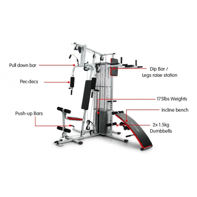 Powertrain Home Gym Multi Station with 175lb Weights and Dumbbells Image 2