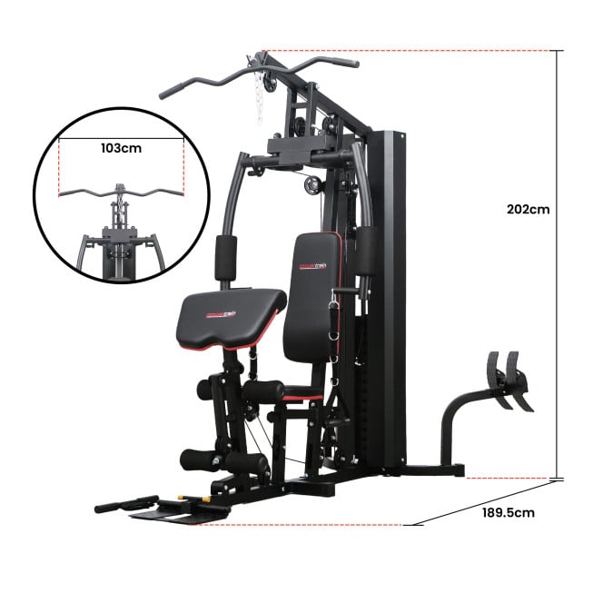 Powertrain JX-89 Multi Station Home Gym 68kg Weight Cable Machine Image 11