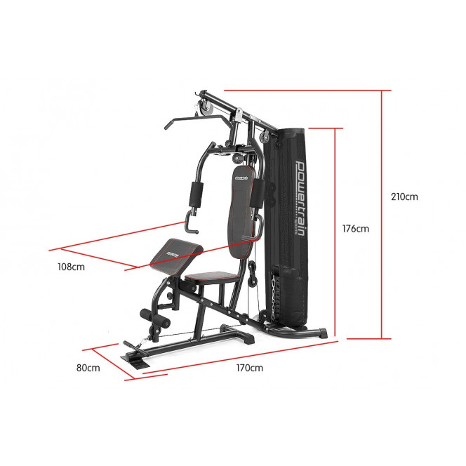 Powertrain Multi Station Home Gym with 45kg Weights & Preacher Curl Pad Image 7