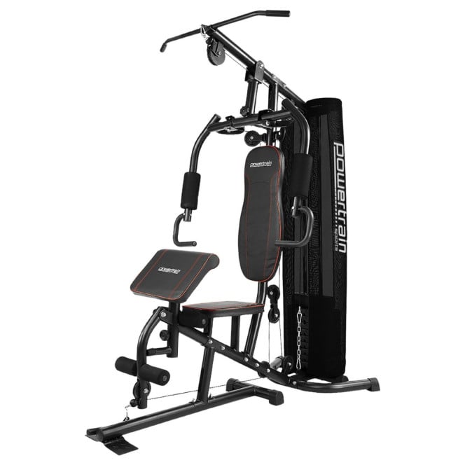 Powertrain Multi Station Home Gym with 68kg Weights Preacher Curl Pad Image 2