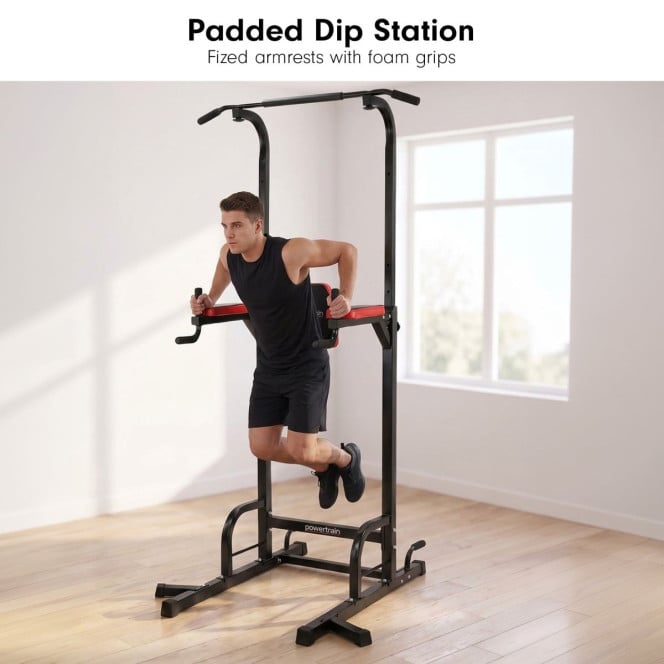 Powertrain J06 Multi-Function Power Tower Pull Up Chin Up Dip Station Heavy Duty Home Gym Strength Training Equipment Image 14