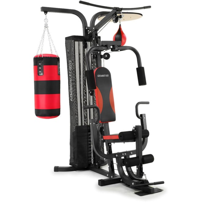 Powertrain Home Gym Multi Station with 110lb Weights, Boxing Punching Bag, and Speed Bag Image 2