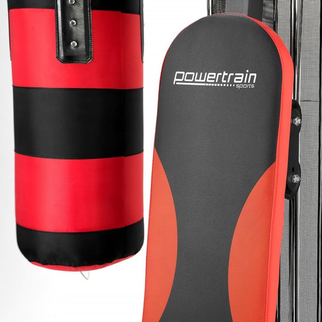 Powertrain Home Gym Multi Station with 110lb Weights, Boxing Punching Bag, and Speed Bag Image 9