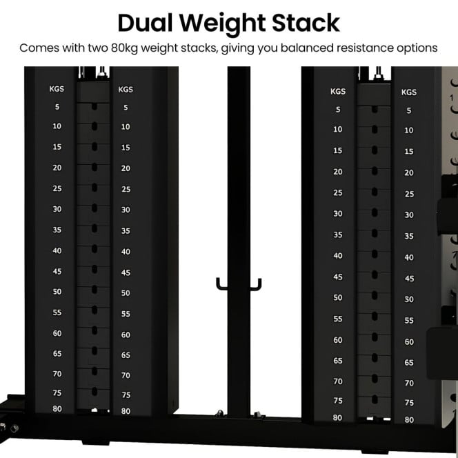 Powertrain 938B Multi-Function Gym Station Smith Machine & Dual Weight Stack Image 7
