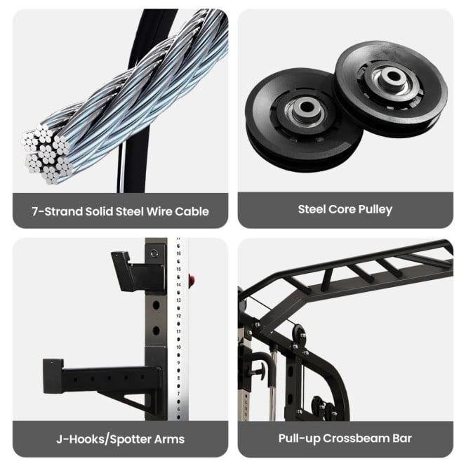 Powertrain 938B Multi-Function Gym Station Smith Machine & Dual Weight Stack Image 9