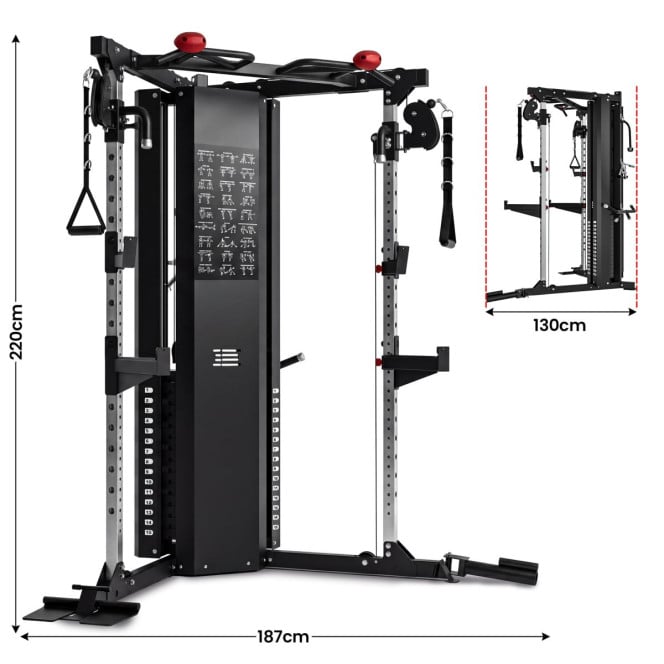 Powertrain Home Gym Station Functional Trainer Cable Power Rack 136kg Weight Stack Image 3