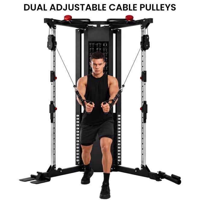 Powertrain Home Gym Station Functional Trainer Cable Power Rack 136kg Weight Stack Image 7