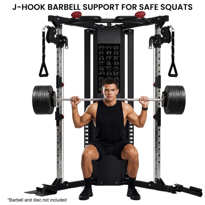 Powertrain Home Gym Station Functional Trainer Cable Power Rack 136kg Weight Stack Image 10