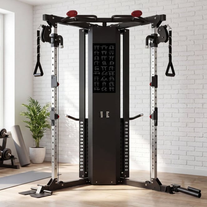 Powertrain Home Gym Station Functional Trainer Cable Power Rack 136kg Weight Stack Image 16