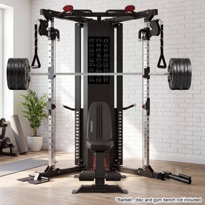 Powertrain Home Gym Station Functional Trainer Cable Power Rack 136kg Weight Stack Image 17