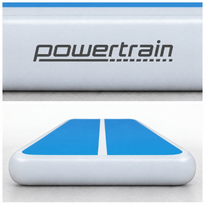Powertrain 3m x 1m Air Track 20cm Thick Gymnastics Exercise Tumbling Mat in Blue White with Electric Pump Image 5