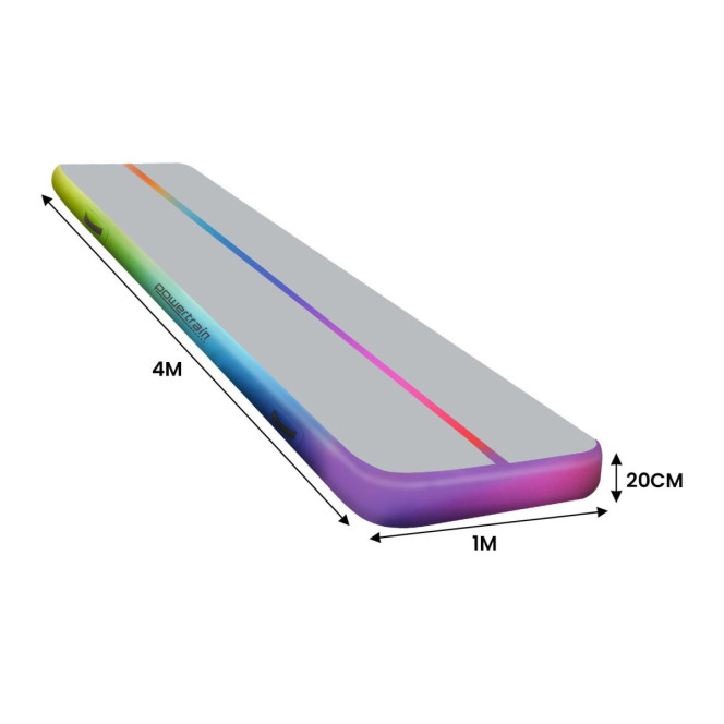 Air Track 4m x 1m x 20cm Inflatable Tumbling Gymnastics Mat - Rainbow Image 4