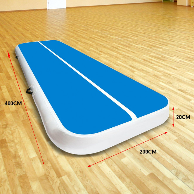 Air Track Powertrain 4m x 2m Gymnastics Mat Tumbling Exercise - Blue White Image 7