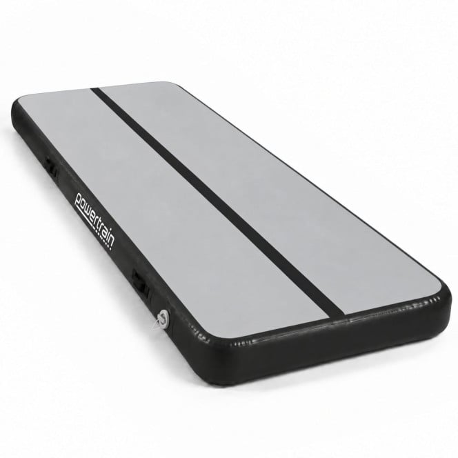 Air Track Powertrain 4m x 2m Gymnastics Mat Tumbling Exercise - Grey Black Image 2