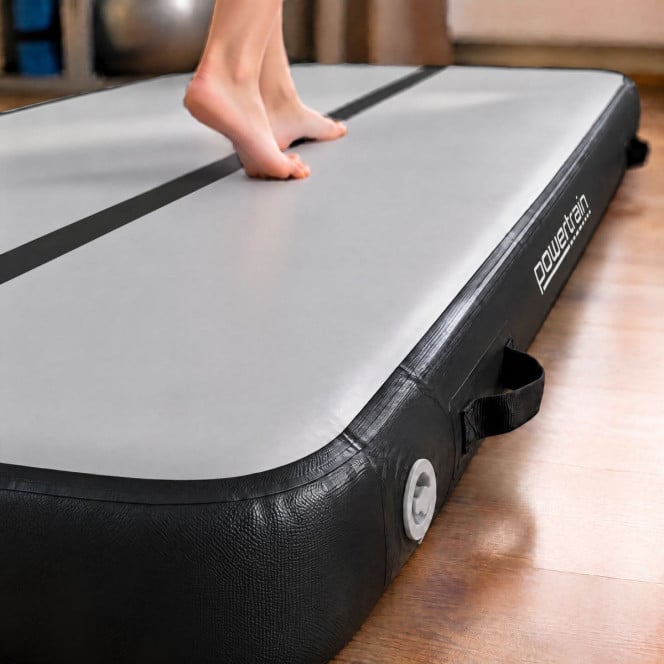 Air Track Powertrain 4m x 2m Gymnastics Mat Tumbling Exercise - Grey Black Image 13