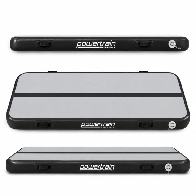 Air Track Powertrain 4m x 2m Gymnastics Mat Tumbling Exercise - Grey Black Image 16