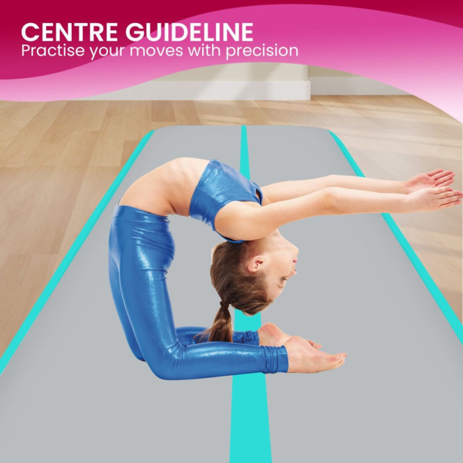 Powertrain 4m x 2m Airtrack Tumbling Mat Gymnastics Exercise Air Track with Pump Image 10