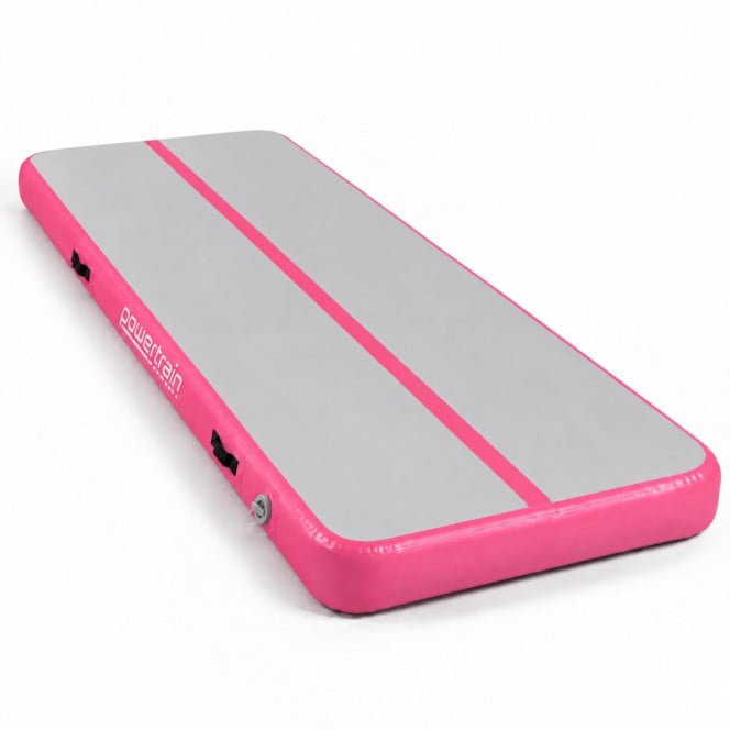 Air Track Powertrain 4m x 2m Gymnastics Mat Tumbling Exercise - Grey Pink Image 2