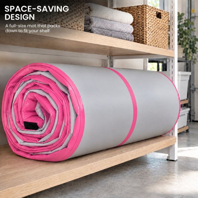 Air Track Powertrain 4m x 2m Gymnastics Mat Tumbling Exercise - Grey Pink Image 11