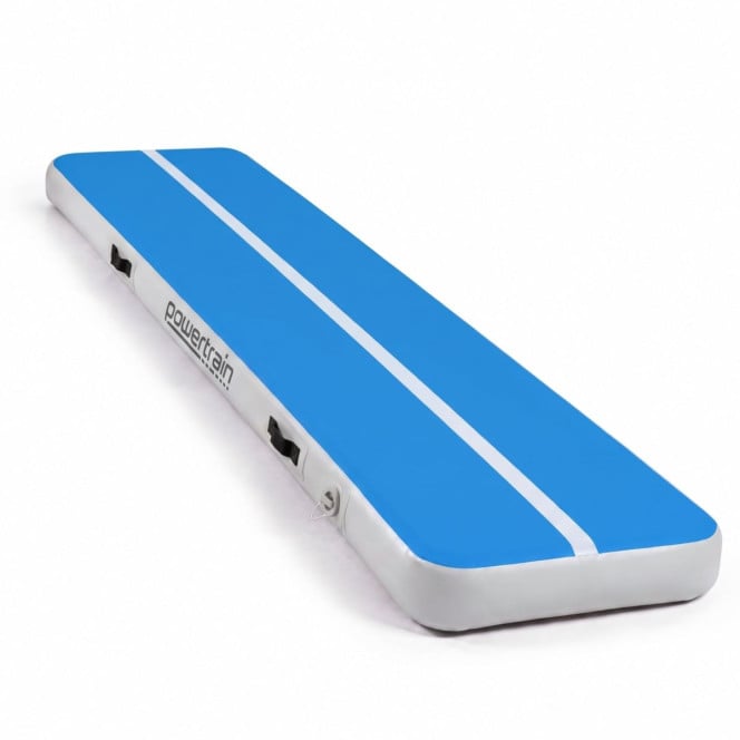 Air Track Powertrain 5m x 1m Inflatable Tumbling Gymnastics Mat - Blue White Image 2