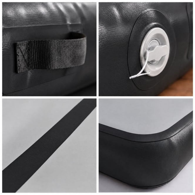 Powertrain 5m x 1m Inflatable Air Track 20cm Thick Gymnastics Exercise Tumbling Mat in Grey Black with Electric Pump Image 4