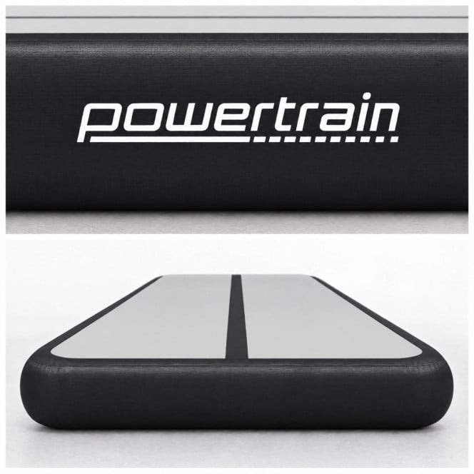 Powertrain 5m x 1m Inflatable Air Track 20cm Thick Gymnastics Exercise Tumbling Mat in Grey Black with Electric Pump Image 5
