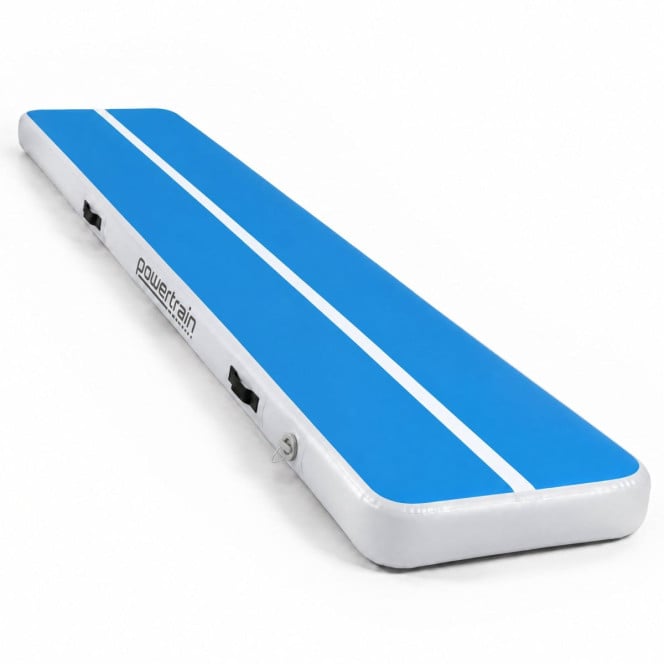 Air Track Powertrain 6m x 1m Inflatable Tumbling Gymnastics Mat - Blue White Image 2
