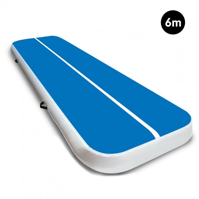 Air Track Powertrain 6m x 2m Gymnastics Mat Tumbling Exercise - Blue White