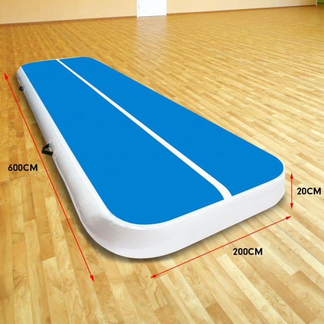 Air Track Powertrain 6m x 2m Gymnastics Mat Tumbling Exercise - Blue White Image 7