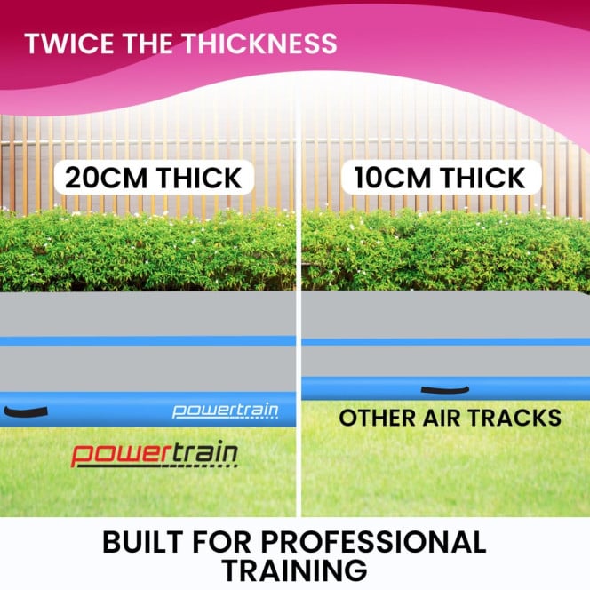 Air Track Powertrain 6m x 2m Gymnastics Mat Tumbling Exercise - Grey Blue Image 6