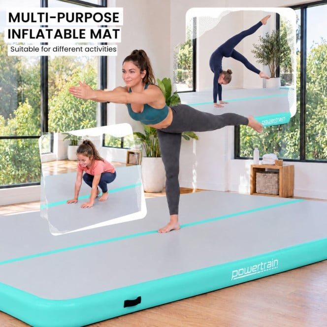 Air Track Powertrain 6m x 2m Gymnastics Mat Tumbling Exercise - Grey Green Image 7