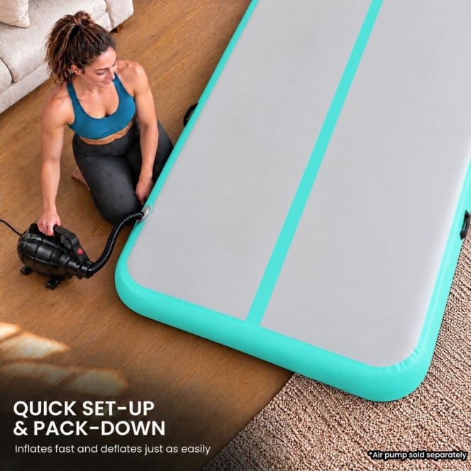 Air Track Powertrain 6m x 2m Gymnastics Mat Tumbling Exercise - Grey Green Image 8
