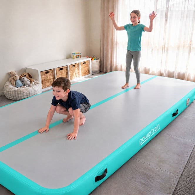 Air Track Powertrain 6m x 2m Gymnastics Mat Tumbling Exercise - Grey Green Image 12