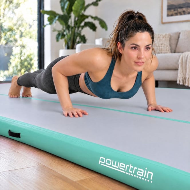 Air Track Powertrain 6m x 2m Gymnastics Mat Tumbling Exercise - Grey Green Image 14