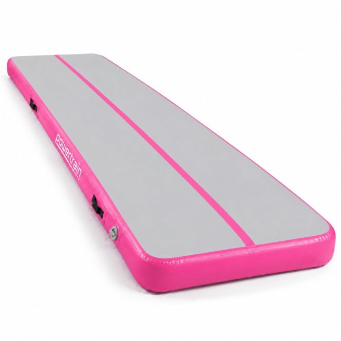 Air Track Powertrain 6m x 2m Gymnastics Mat Tumbling Exercise - Grey Pink Image 2