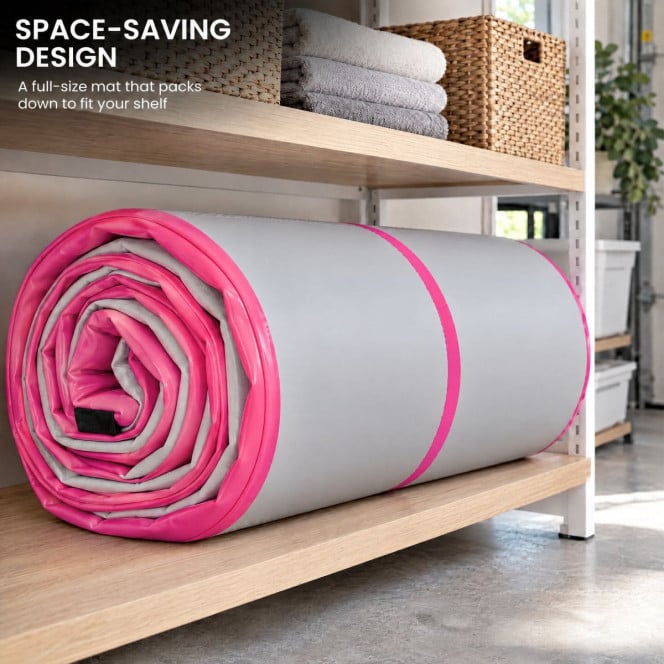 Air Track Powertrain 6m x 2m Gymnastics Mat Tumbling Exercise - Grey Pink Image 11