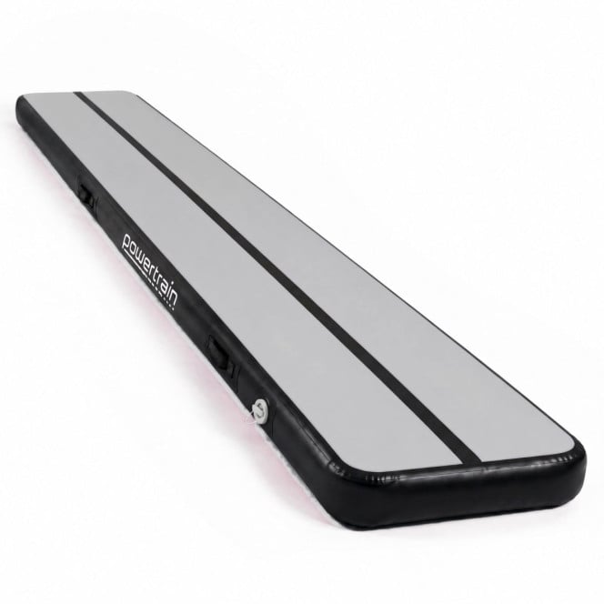 Air Track Powertrain 7m x 1m Inflatable Tumbling Mat Gymnastics - Grey Black Image 2