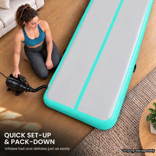 Air Track Powertrain 7m x 1m Inflatable Gymnastics Mat Tumbling - Grey Green Image 8
