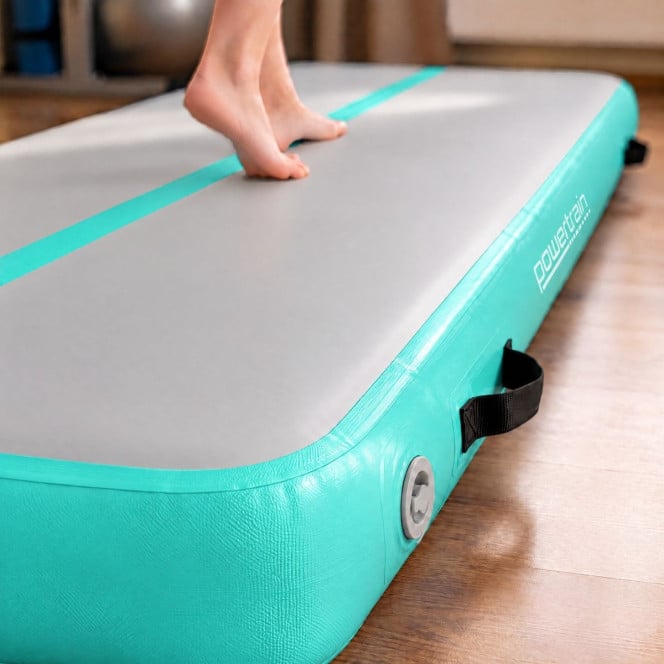 Air Track Powertrain 8m x 1m  Inflatable Gymnastics Mat Tumbling - Grey Green Image 13