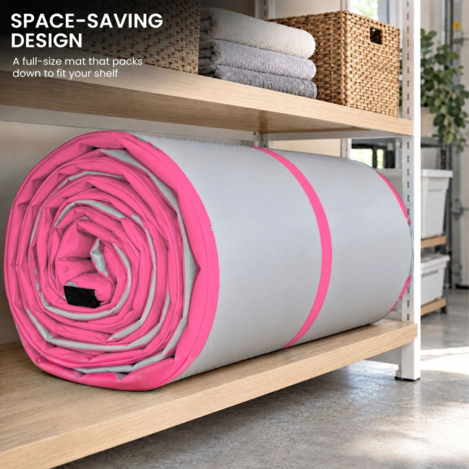 Air Track Powertrain 8m x 1m Inflatable Gymnastics Mat Tumbling - Grey Pink Image 11