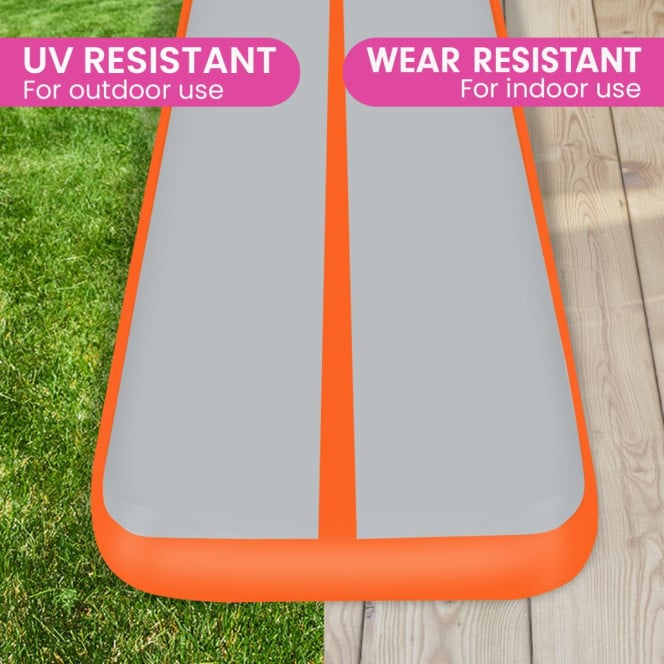 3m x 1m x 20cm Air Track Inflatable Tumbling Mat Gymnastics - Orange Image 8