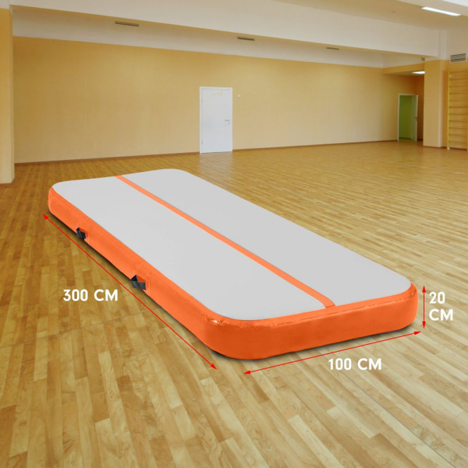 3m x 1m x 20cm Air Track Inflatable Tumbling Mat Gymnastics - Orange Image 6