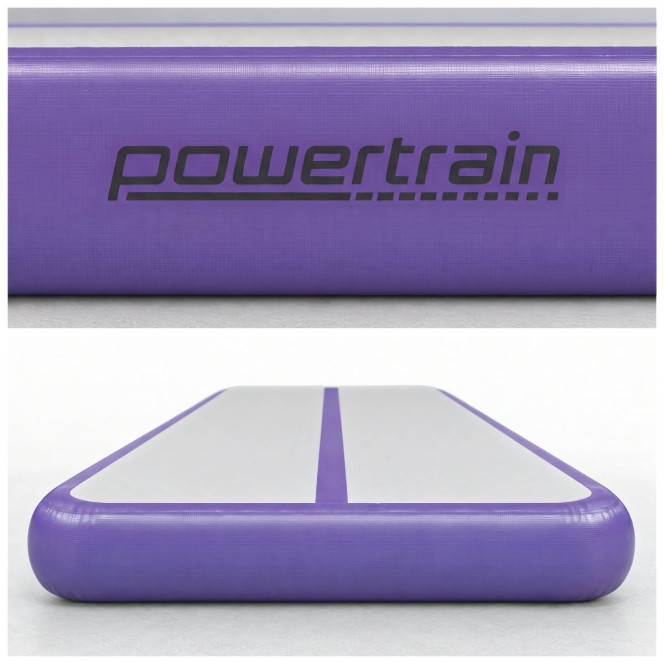 Powertrain 3m x 1m Inflatable Air Track 20cm Thick Gymnastics Exercise Tumbling Mat in Grey Purple with Electric Pump Image 5