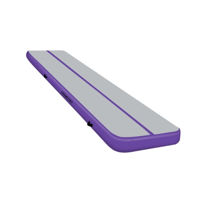 Powertrain 3m x 1m x 20cm Air Track Inflatable Tumbling Mat Gymnastics Exercise Purple Grey