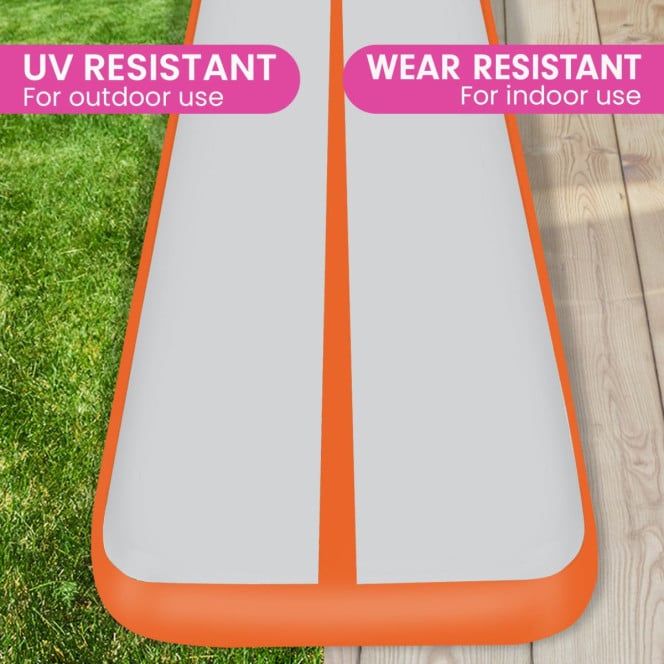 4m x 1m x 20cm Air Track Inflatable Gymnastics Tumbling Mat - Orange Image 10