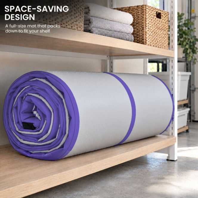 4m x 1m x 20cm Air Track Inflatable Tumbling Mat Gymnastics - Purple Grey Image 11